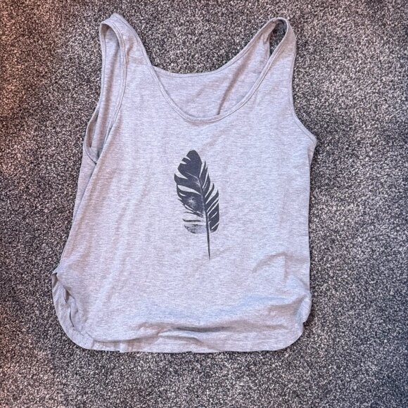 Feather print tank top - women's size large - Picture 1 of 3